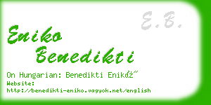 eniko benedikti business card